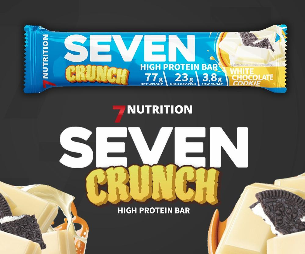7 NUTRITION - Seven Crunch HP Riegel - 12x 77g - Weiße Schokolade Keks