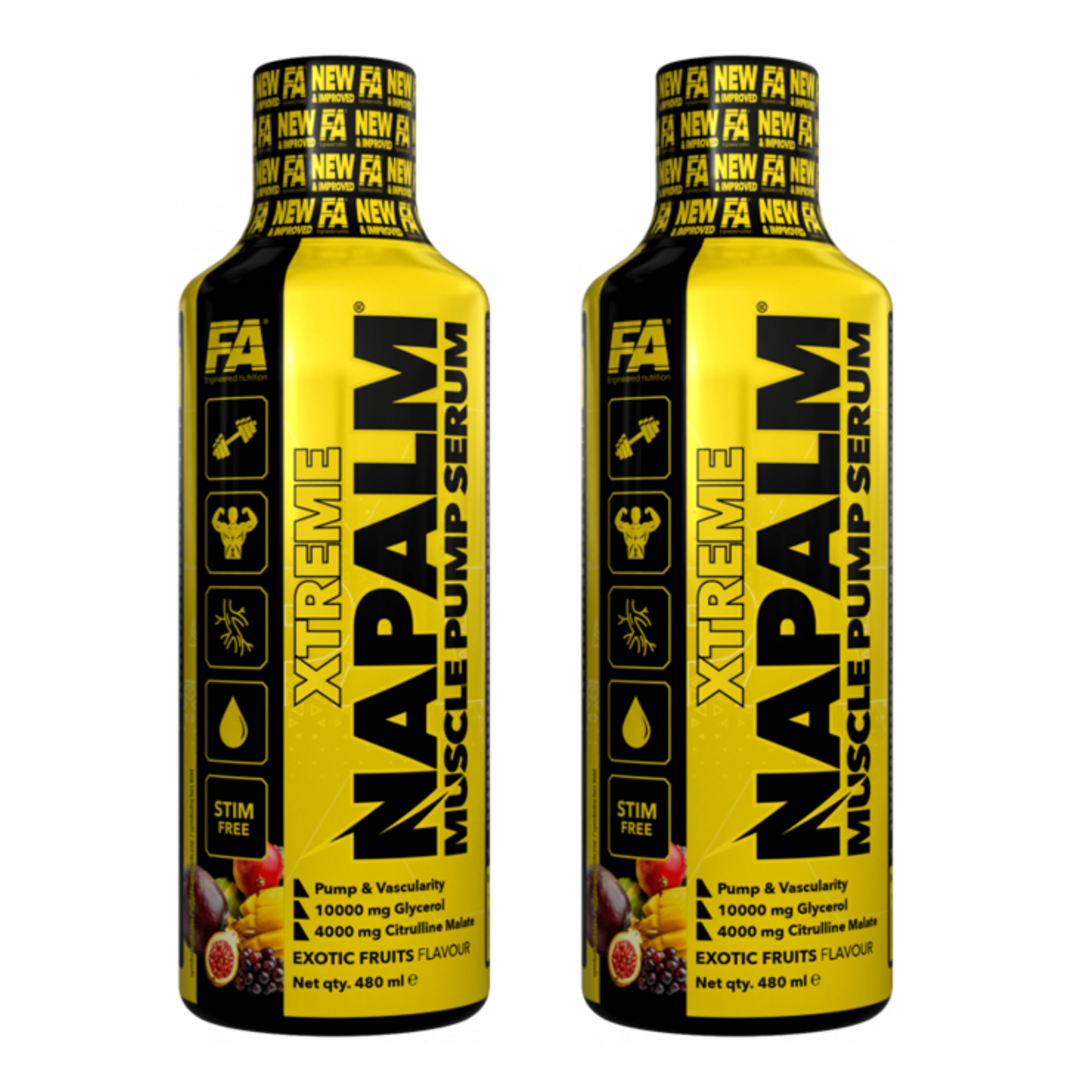 FITNESS AUTHORITY Napalm Muscle Pump Serum - 2x 480ml - ExoticFruits - AUSVERKAUF - 31-03