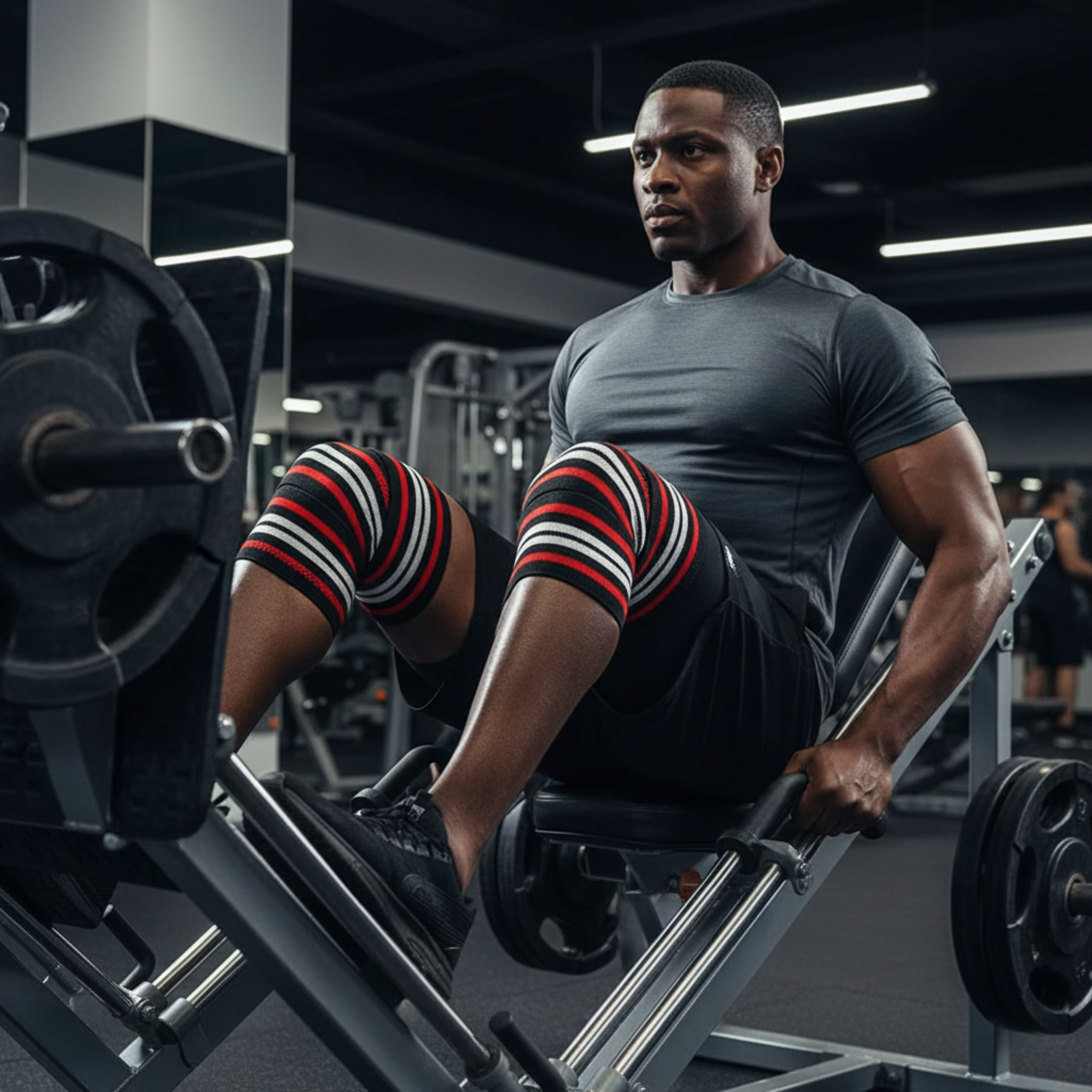 MEX SPORT - Knee Wraps - Schwarz/Rot/Weiß