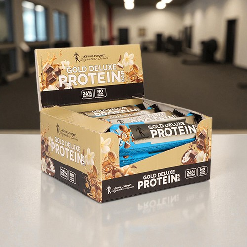 KEVIN LEVRONE - Gold Deluxe Protein Bar - 12x 48g - Vanille Karamell - AUSVERKAUF - 30-04